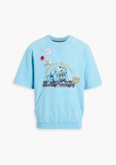 Dolce & Gabbana - Appliquéd printed French cotton-blend terry sweatshirt - Blue - IT 44