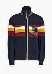 Dolce & Gabbana - Appliquéd striped tech-jersey jacket - Black - IT 46