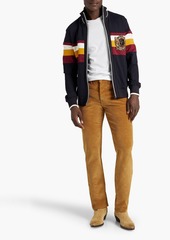 Dolce & Gabbana - Appliquéd striped tech-jersey jacket - Black - IT 46