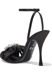 Dolce & Gabbana - Bette 110 crystal-embellished satin sandals - Black - EU 36