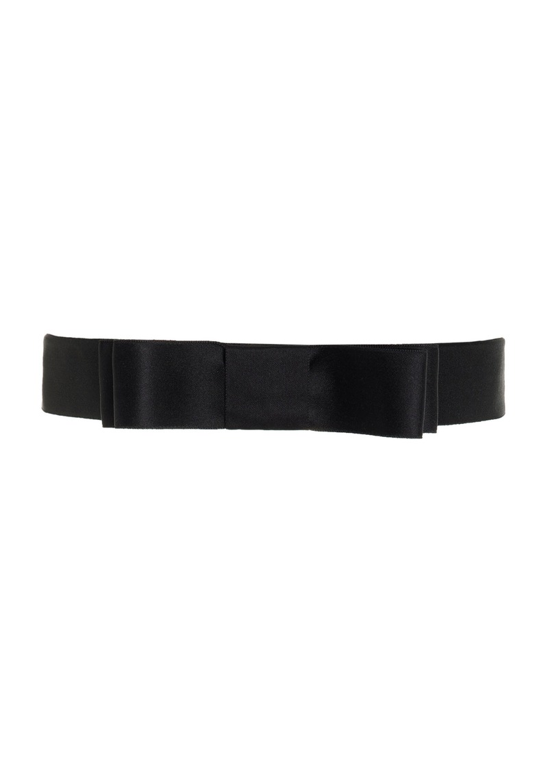 Dolce & Gabbana - Bow-Detailed Satin Belt - Black - IT 38 - Moda Operandi