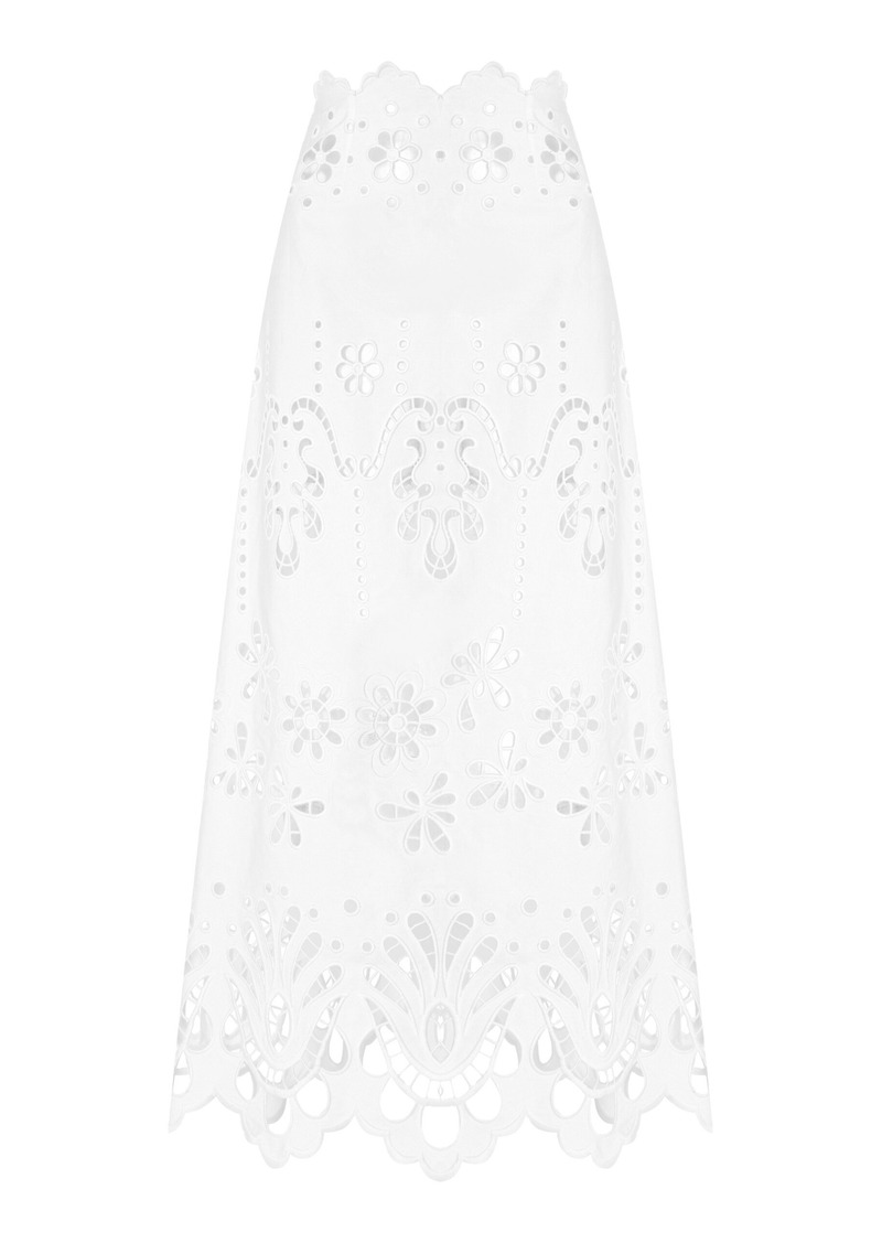 Dolce & Gabbana - Broderie Anglaise Cotton Maxi Skirt - White - IT 40 - Moda Operandi