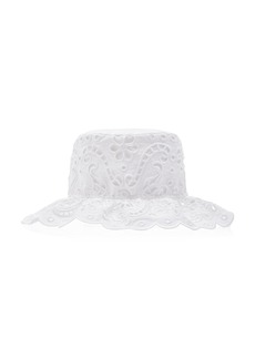 Dolce & Gabbana - Broderie Anglaise Cotton Poplin Bucket Hat - White - EU 58 - Moda Operandi