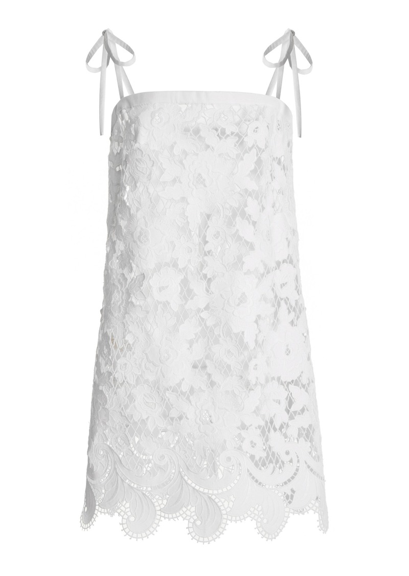 Dolce & Gabbana - Broderie Anglaise Mini Dress - White - IT 42 - Moda Operandi