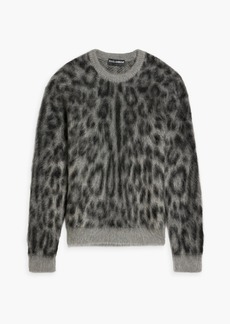 Dolce & Gabbana - Brushed leopard-print wool-blend sweater - Gray - IT 44