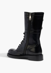 Dolce & Gabbana - Buckled glossed-leather combat boots - Black - EU 36.5