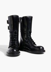 Dolce & Gabbana - Buckled glossed-leather combat boots - Black - EU 36.5