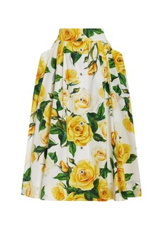 Dolce & Gabbana - Button-Down Floral Cotton Midi Skirt - Multi - IT 40 - Moda Operandi