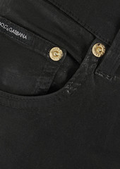 Dolce & Gabbana - Coated stretch-cotton skinny pants - Black - IT 44