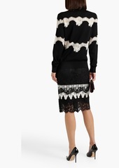 Dolce & Gabbana - Cotton-blend corded and guipure lace skirt - Black - IT 36