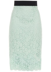 Dolce & Gabbana - Cotton-blend corded lace pencil skirt - Green - IT 44
