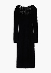 Dolce & Gabbana - Crocheted wool and cashmere-blend midi dress - Black - IT 36