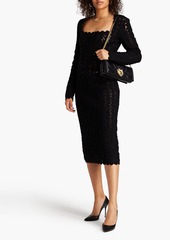 Dolce & Gabbana - Crocheted wool and cashmere-blend midi dress - Black - IT 36