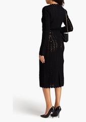 Dolce & Gabbana - Crocheted wool and cashmere-blend midi dress - Black - IT 36