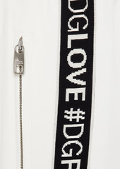 Dolce & Gabbana - Cropped monogram-trimmed crepe straight-leg pants - White - IT 46