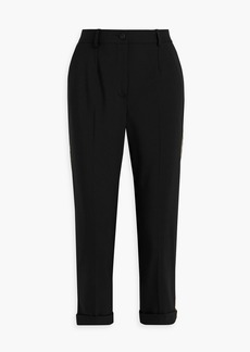 Dolce & Gabbana - Cropped wool-blend crepe tapered pants - Black - IT 38