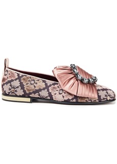 Dolce & Gabbana - Crystal-embellished brocade loafers - Pink - EU 35