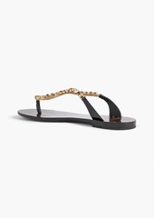 Dolce & Gabbana - Crystal-embellished patent-leather sandals - Black - EU 37