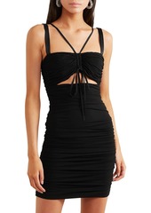 Dolce & Gabbana - Cutout ruched stretch-jersey mini dress - Black - IT 44