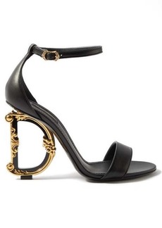 Dolce & Gabbana - Dg-heel Leather Sandals - Womens - Black