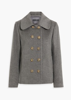 Dolce & Gabbana - Double-breasted embellished cashmere-felt coat - Gray - IT 44