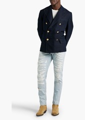 Dolce & Gabbana - Double-breasted linen and cotton-blend canvas blazer - Blue - IT 52
