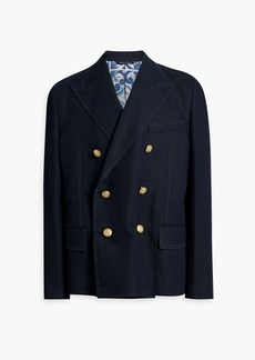 Dolce & Gabbana - Double-breasted linen and cotton-blend canvas blazer - Blue - IT 52