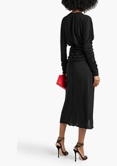 Dolce & Gabbana - Draped wool-jersey midi dress - Black - IT 42