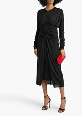 Dolce & Gabbana - Draped wool-jersey midi dress - Black - IT 42