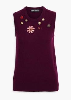 Dolce & Gabbana - Embellished cashmere vest - Purple - IT 38