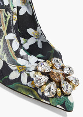 Dolce & Gabbana - Embellished floral-jacquard pumps - Green - EU 37