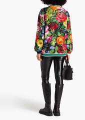 Dolce & Gabbana - Embellished floral-print stretch-jersey sweatshirt - Green - XS