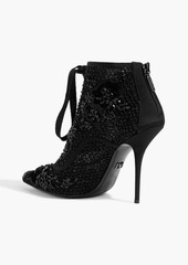 Dolce & Gabbana - Embellished mesh ankle boots - Black - EU 36.5