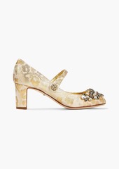 Dolce & Gabbana - Embellished metallic brocade Mary Jane pumps - Metallic - EU 36.5