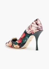 Dolce & Gabbana - Embellished metallic floral-brocade and ayers pumps - Pink - EU 41