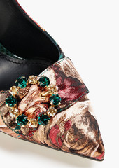 Dolce & Gabbana - Embellished metallic floral-brocade and ayers pumps - Pink - EU 40.5