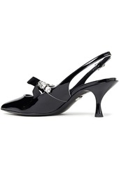 Dolce & Gabbana - Embellished patent-leather slingback pumps - Black - EU 37