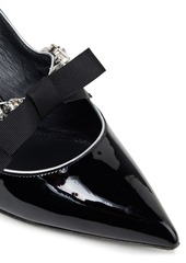 Dolce & Gabbana - Embellished patent-leather slingback pumps - Black - EU 37