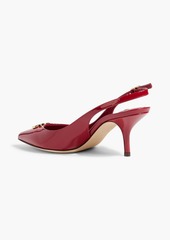 Dolce & Gabbana - Embellished patent-leather slingback pumps - Red - EU 35