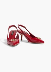 Dolce & Gabbana - Embellished patent-leather slingback pumps - Red - EU 35