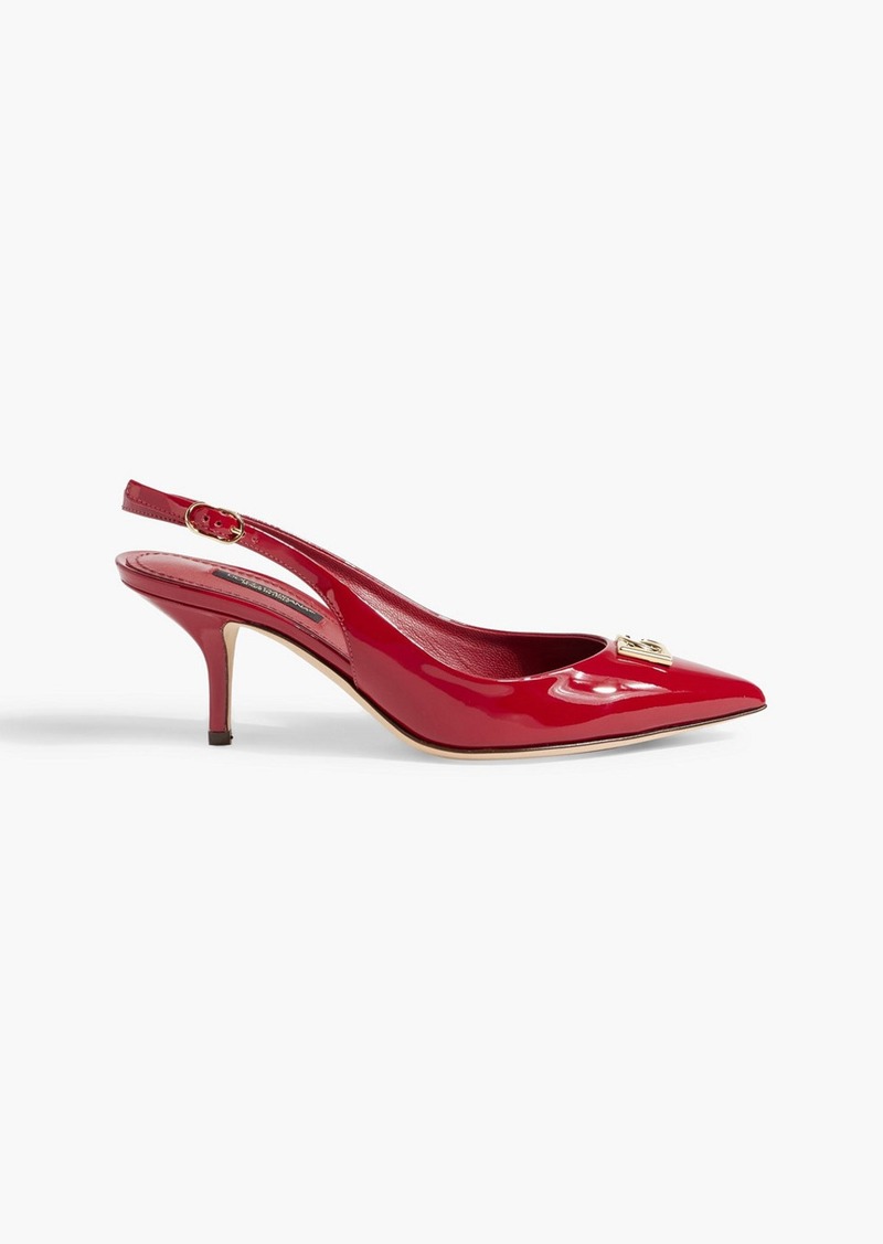 Dolce & Gabbana - Embellished patent-leather slingback pumps - Red - EU 35