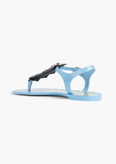 Dolce & Gabbana - Embellished rubber sandals - Blue - EU 35