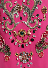 Dolce & Gabbana - Embellished ruffled crepe mini dress - Pink - IT 40