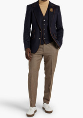 Dolce & Gabbana - Embroidered cashmere-felt blazer and vest set - Blue - IT 46