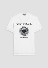 Dolce & Gabbana - Embroidered printed cotton-jersey T-shirt - White - IT 44