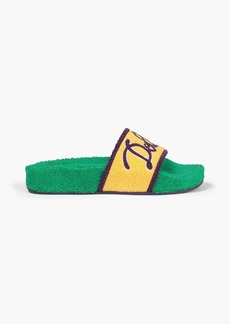Dolce & Gabbana - Embroidered terry slides - Green - EU 35