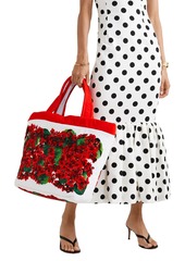 Dolce & Gabbana - Escape Portofino floral-print cotton-blend terry tote - Red - OneSize
