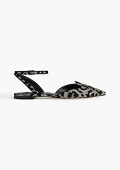 Dolce & Gabbana - Flocked lamé slingback point-toe flats - Metallic - EU 36