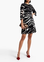 Dolce & Gabbana - Flocked zebra-print organza mini dress - Black - IT 42