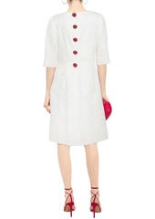 Dolce & Gabbana - Button-embellished cotton-blend brocade dress - White - IT 36